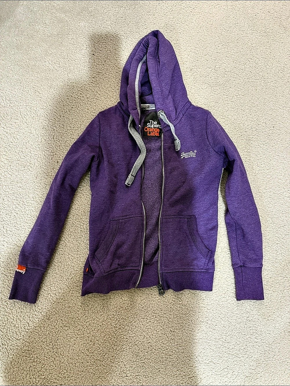 Superdry Orange Label Zip Hoodie Purple